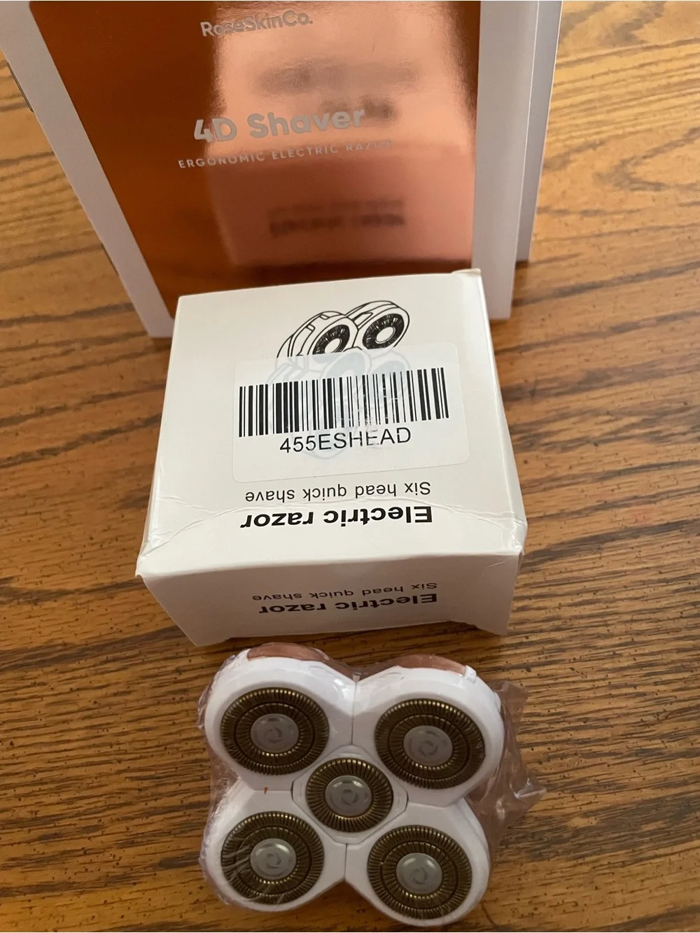 RoseSkinCo. 4D Shaver Replacement Head - White with Rose Gold Accents